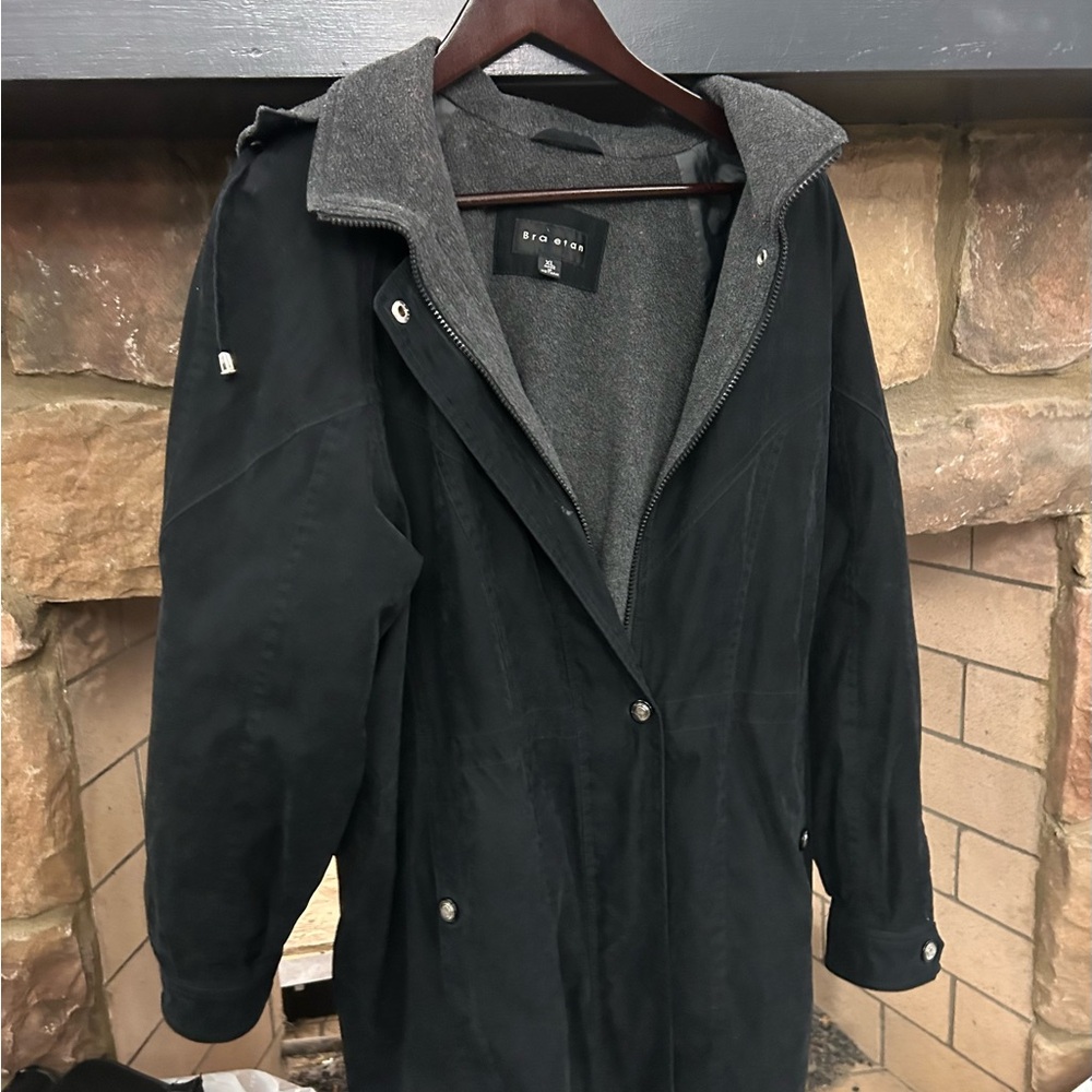 BRAETAN BIG Chill Black Hooded Coat- very nice! preowned